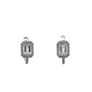 Aquamarine and Diamond Earrings in White Gold