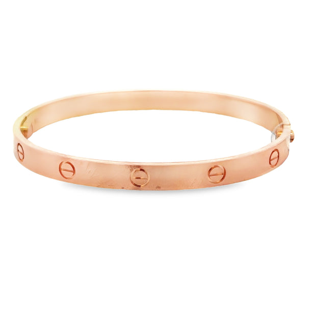 Estate Cartier 18k Rose Gold Love Bracelet Size 22