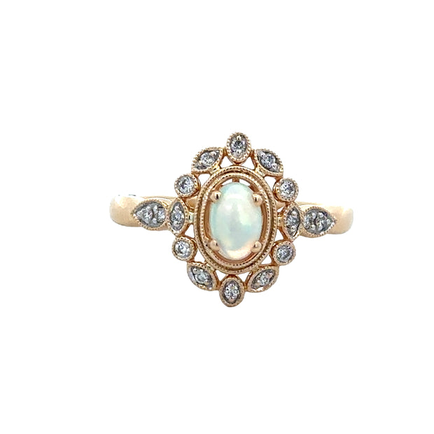 Opal and Diamond Ring in Yellow Gold