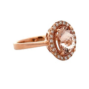 Morganite and Diamond Ring in Rose Gold
