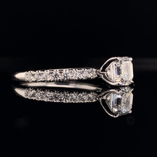 1.0 ct. Asscher Cut Diamond Engagement Ring in White Gold