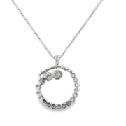 Diamond Spiral Pendant in White Gold