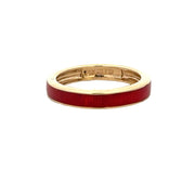 Red Enamel Band in Yellow Gold Size 6.5