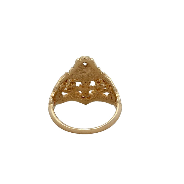 Textured Diamond Fashion Ring in Yellow Gold