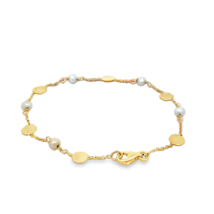 Petite Pearl Bracelet in 18k Yellow Gold