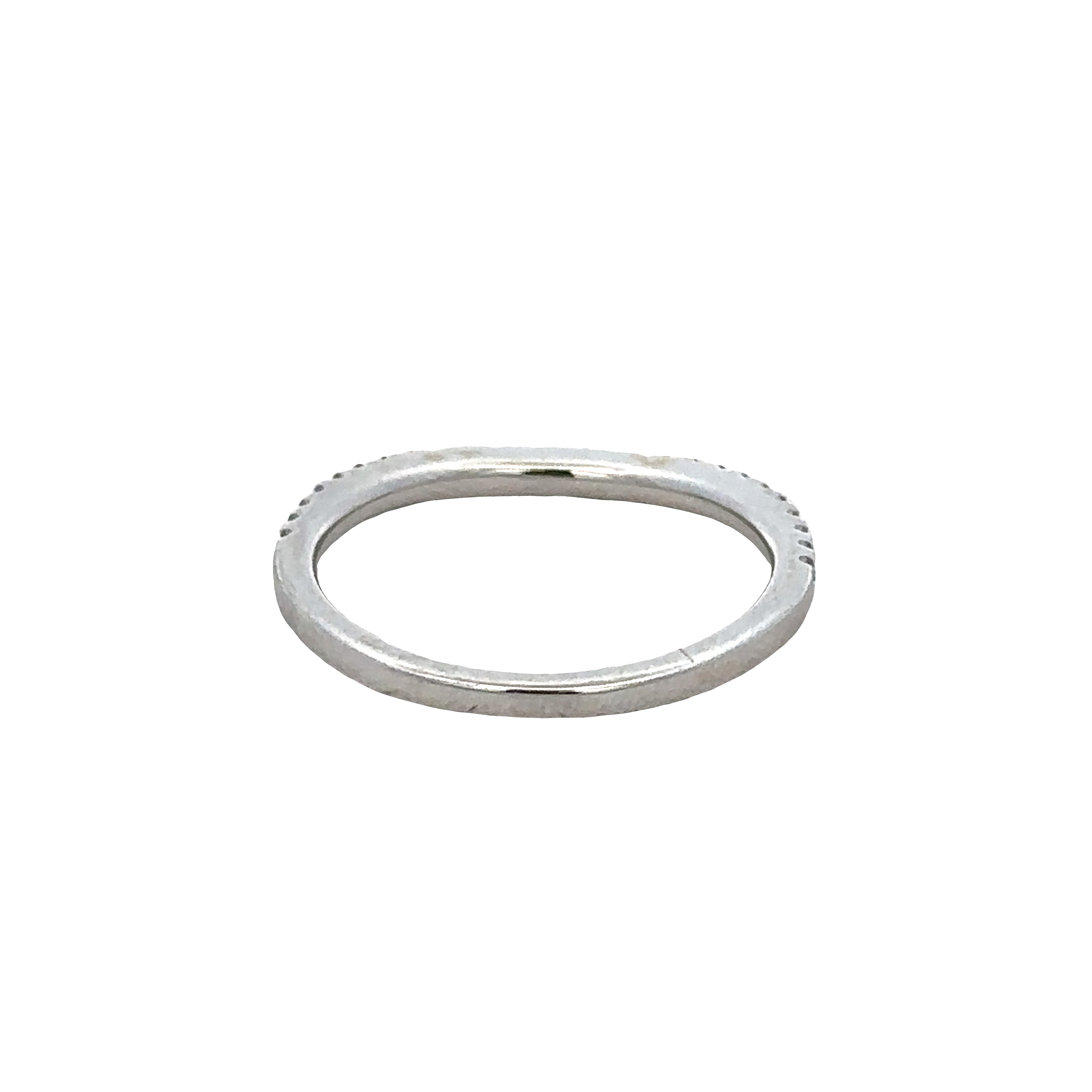 14k White Gold 0.16 CTW Diamond Contoured Band
