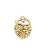 Citrine Heart Padlock Pendant in 18k Yellow Gold