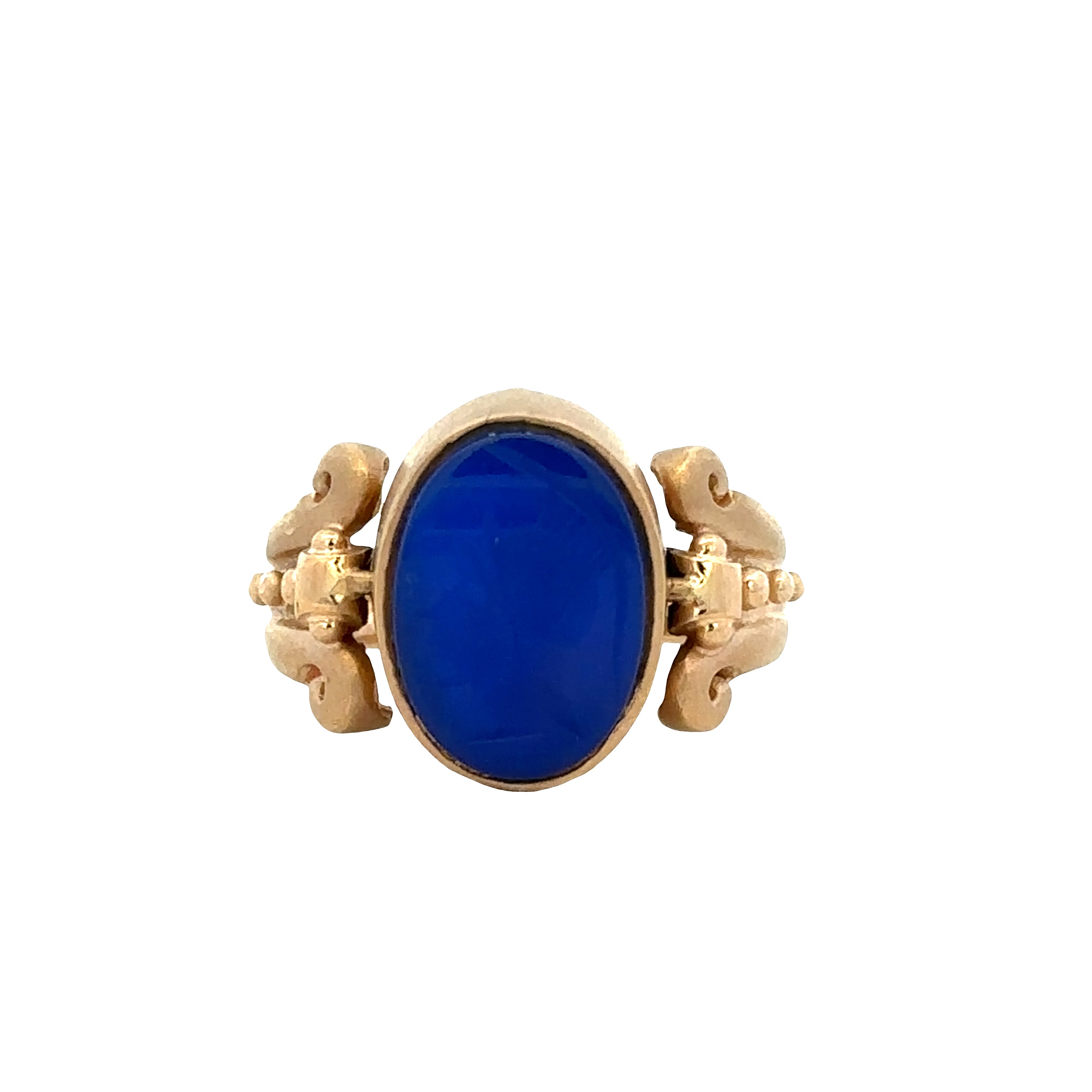 Vintage 14k Yellow Gold Diamond & Intaglio Flip Ring – Size 5.75