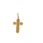 Pave Diamond Cross Pendant in 18k Yellow Gold