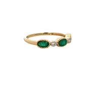 Emerald and Diamond Band in Yellow Gold