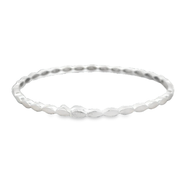 Navette Shaped Diamond Bangle Bracelet in White Gold