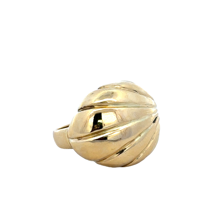 Domed Shell Ring in 18k Yellow Gold