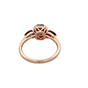 Rhodolite Garnet and Diamond Ring in Rose Gold