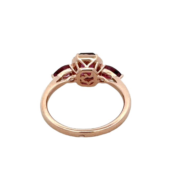 Rhodolite Garnet and Diamond Ring in Rose Gold