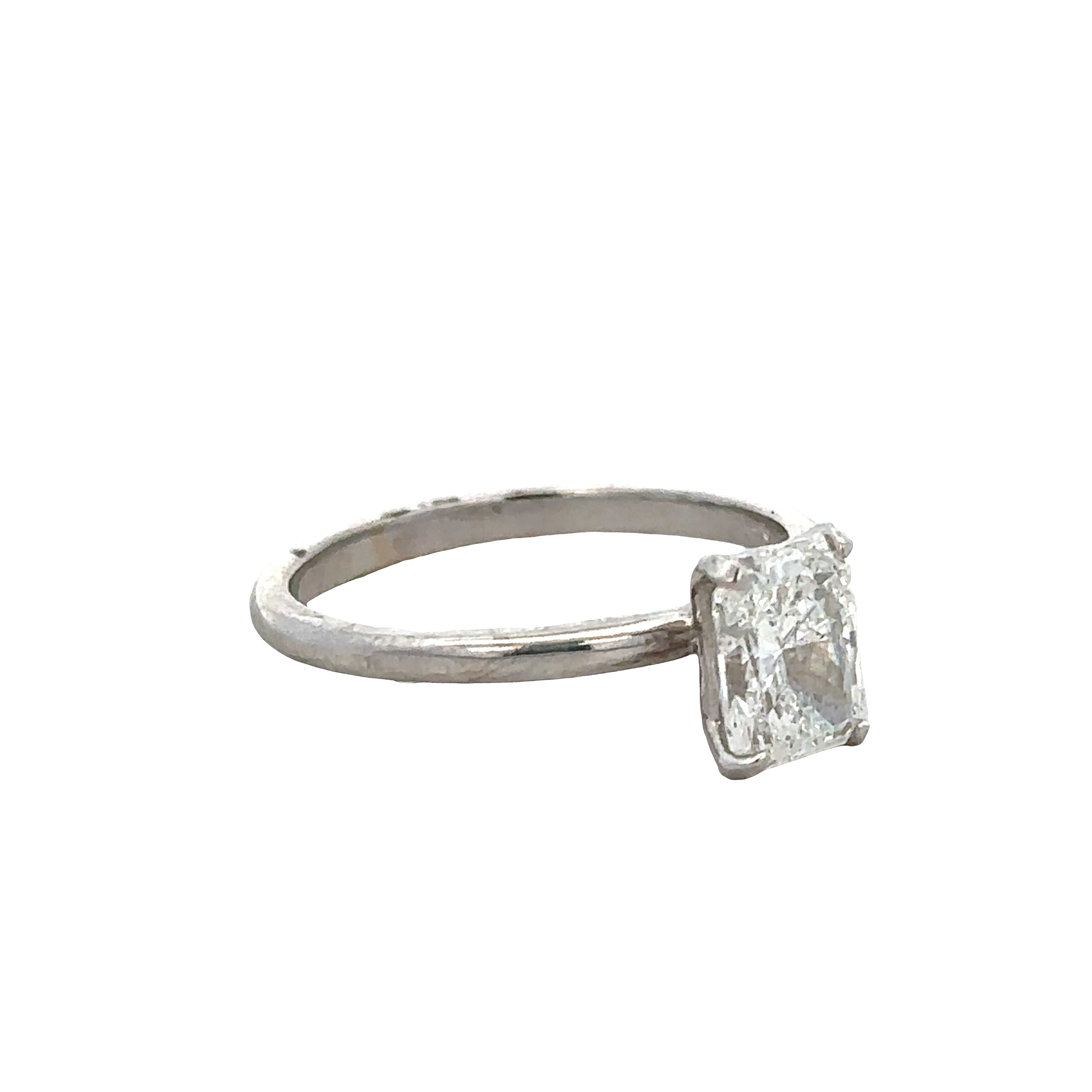14k White Gold 1.23ct GIA Radiant Cut Diamond Engagement Ring – Size 6.75