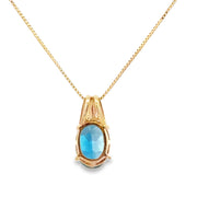 London Blue Topaz Pendant in Yellow Gold