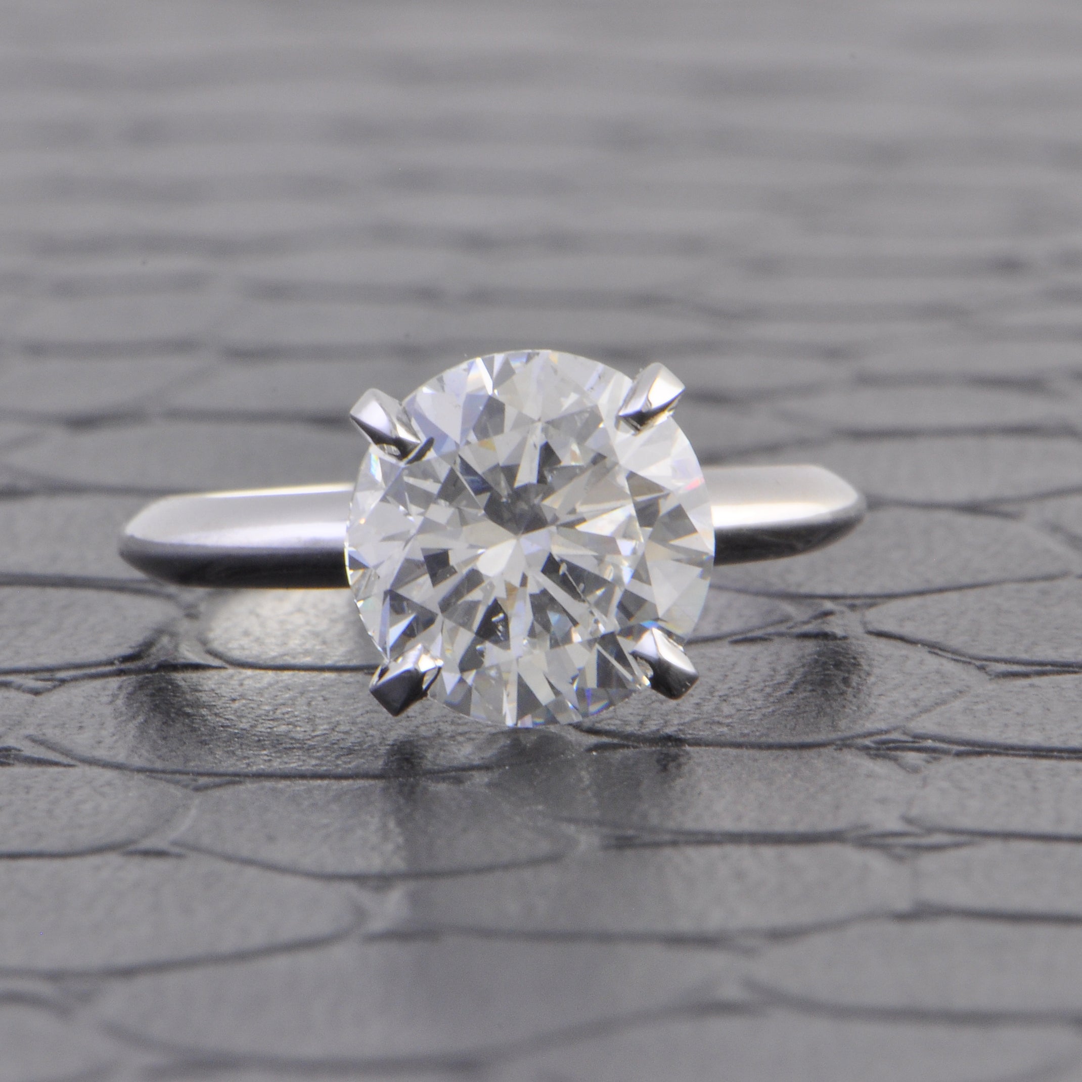 GIA 3.02 ct. E-SI2 Diamond Solitaire Engagement Ring in White Gold