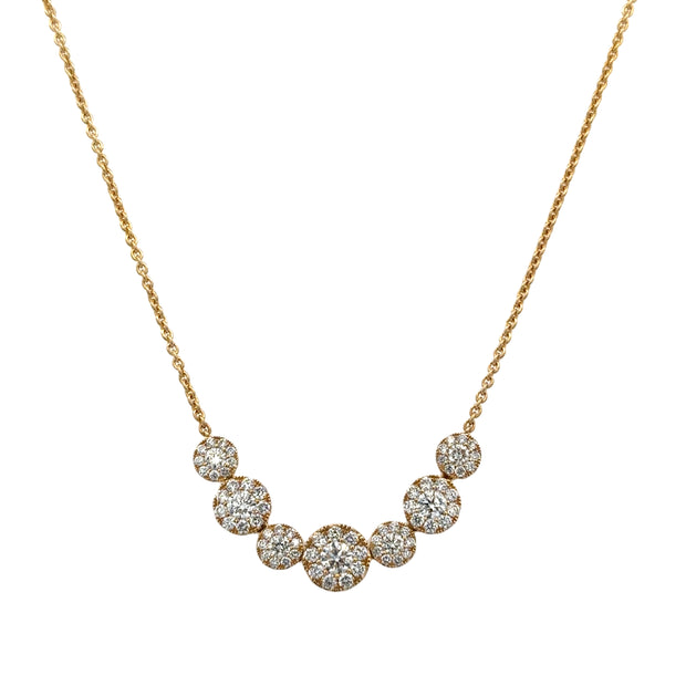 Curved Diamond Necklace in 18k Yellow Gold