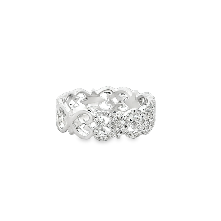 Openwork Diamond Band in 18k White Gold