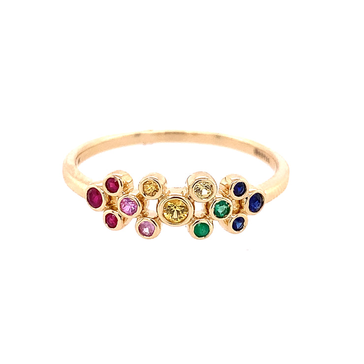 Multicolored Sapphire Ring in Yellow Gold