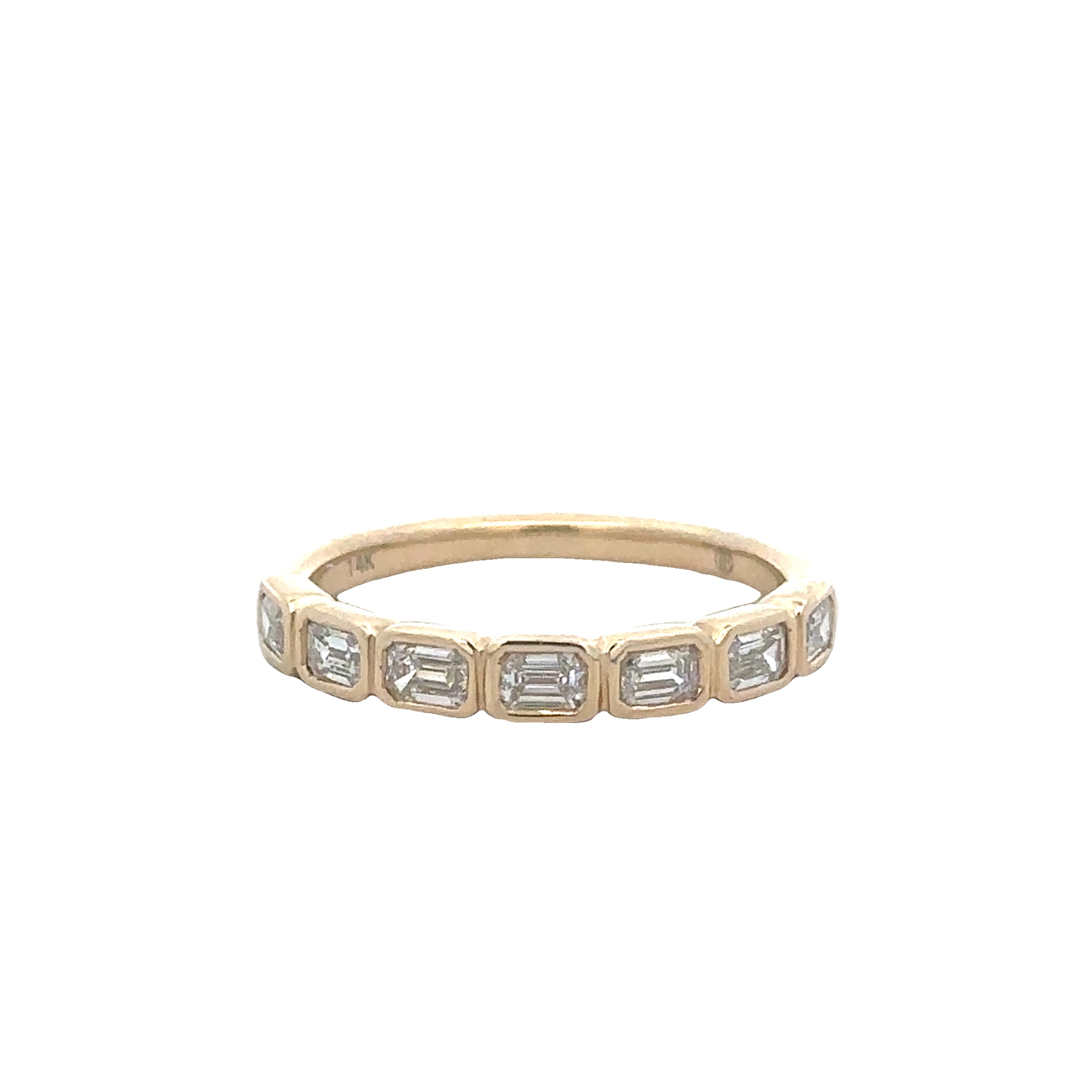 Emerald Cut Diamond Band in Yellow Gold
