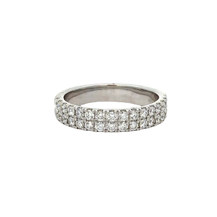 .75 CTW Double Row Diamond Band in White Gold