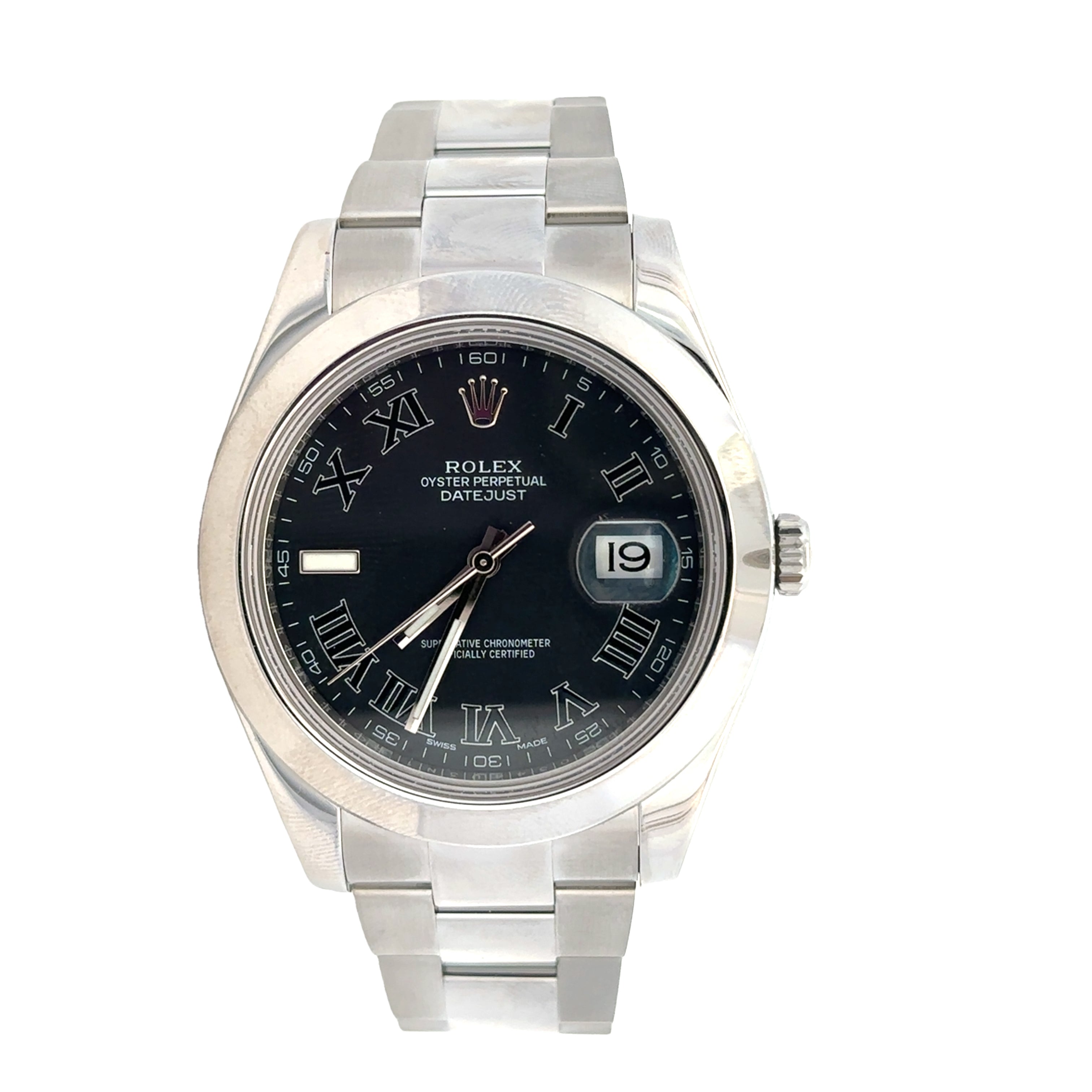 Pre-owned Rolex Datejust II Automatic 41MM Wristwatch with Black Dial #116300