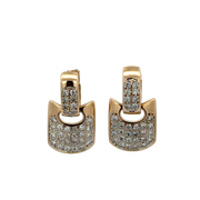 Modern Diamond Earrings in Yellow Gold