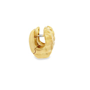 Ribbed Huggie Hoop Earrings in 18k Yellow Gold
