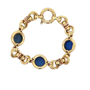 Statement Lapis and Ruby Bracelet in 18k Yellow Gold
