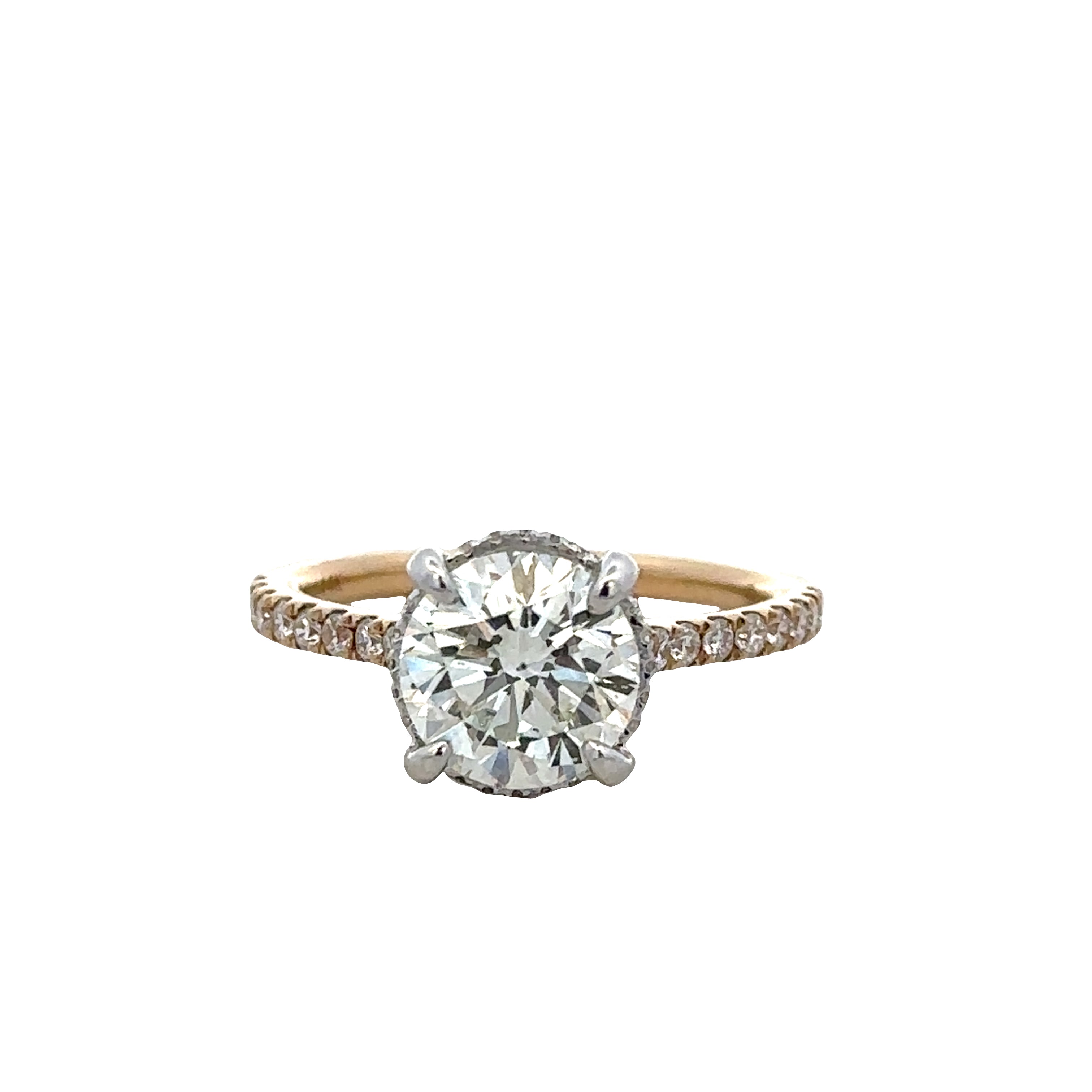 14k Yellow Gold 2.00ct GIA Diamond Halo Engagement Ring – Size 6