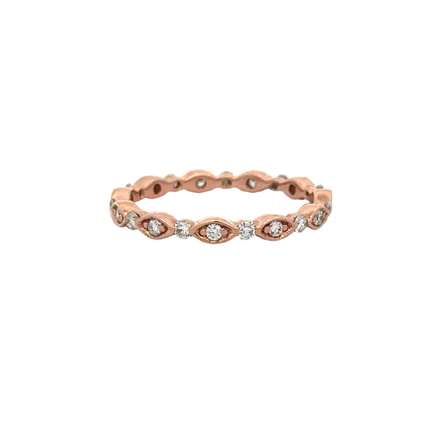 Diamond Eternity Band in Rose Gold Size 5.25
