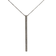 Vertical Diamond Bar Necklace in White Gold