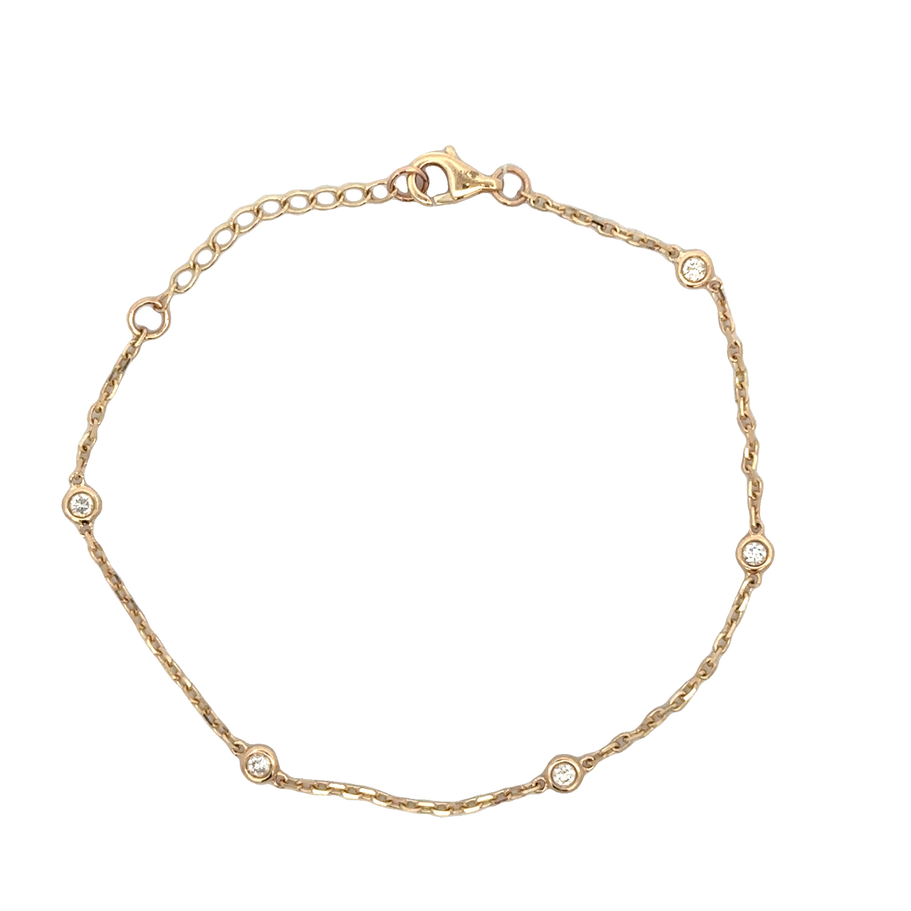 .15 CTW Diamond Station Bracelet in Yellow Gold