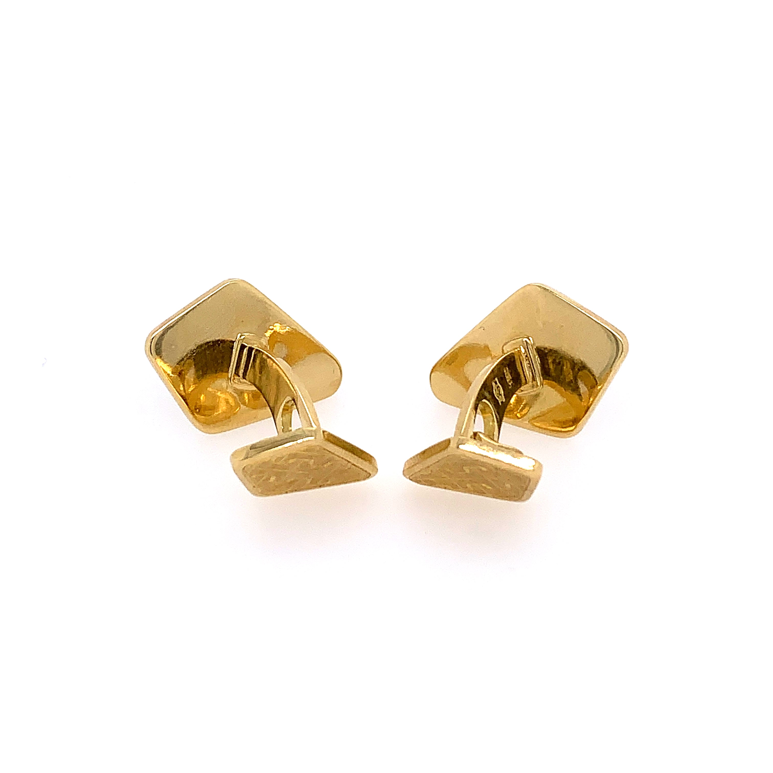 Kite Shaped 18k Yellow Gold Cuff Links