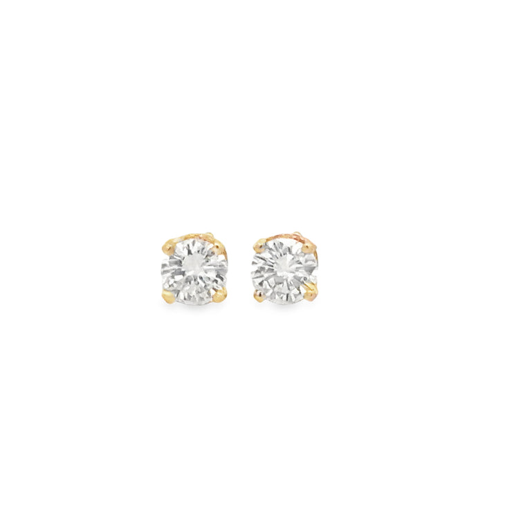 .80 CTW Diamond Stud Earrings in Yellow Gold