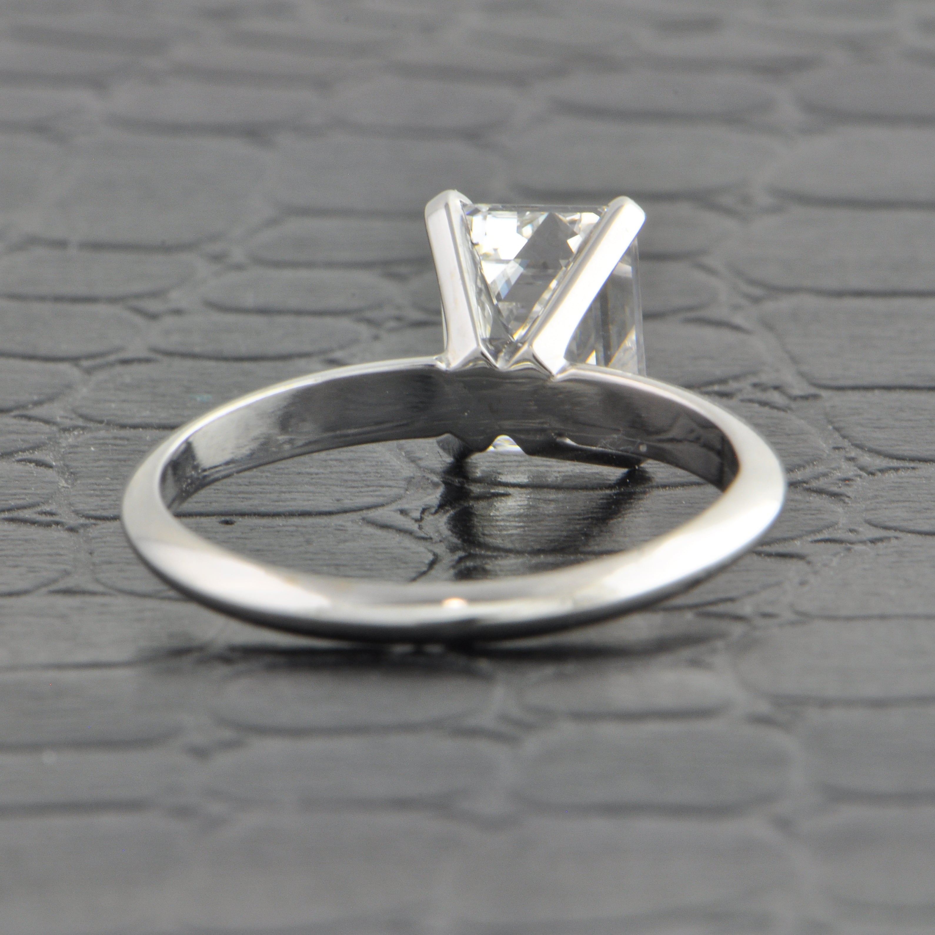 2.01 ct. Emerald Cut Diamond Engagement Ring in White Gold