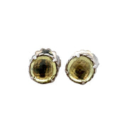 David Yurman Faceted Peridot Studs in Sterling Silver.