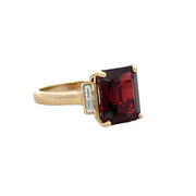 Garnet and Diamond Ring in Yellow Gold