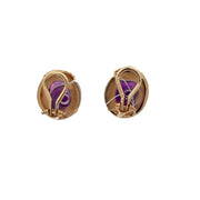 Amethyst Clip-on Earrings in Yellow Gold