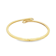 Pear Cut Diamond Bangle Bracelet in Yellow Gold