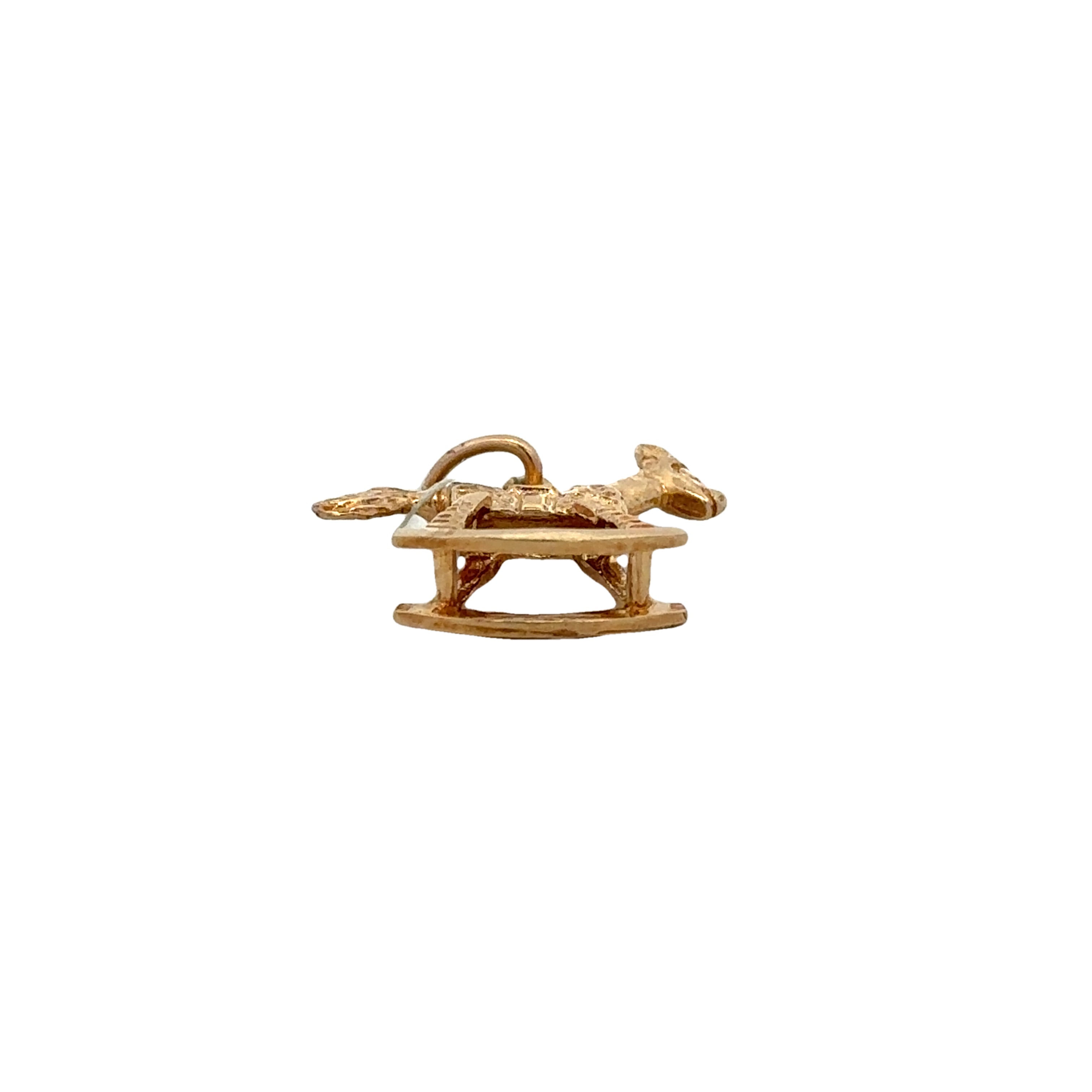 Vintage Rocking Horse Charm in Yellow Gold