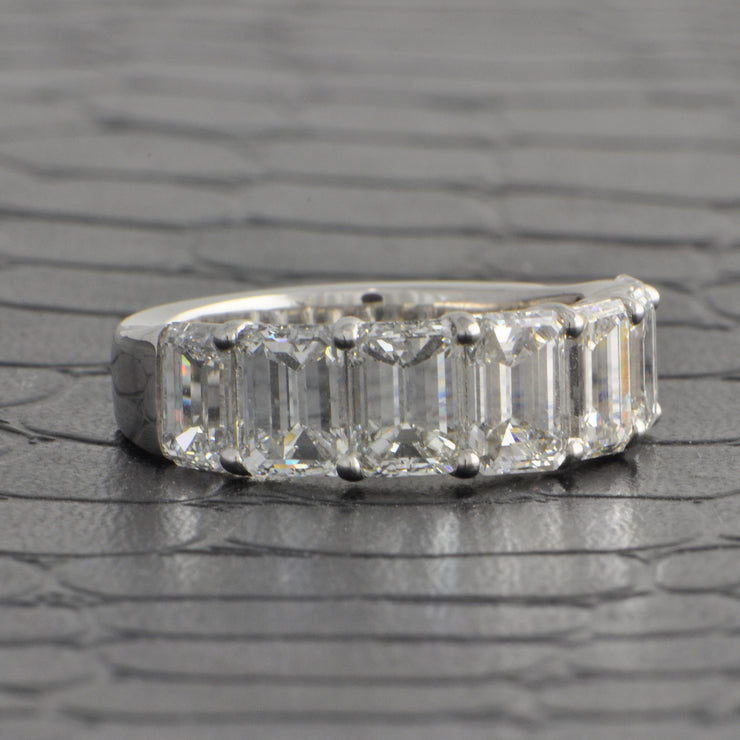 5.11 CTW Emerald Cut Diamond Band in Platinum