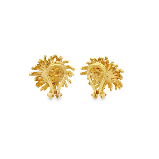 Vintage Tiffany & Co. McTeigue Thistle Clip-on Earrings in 18k Yellow Gold