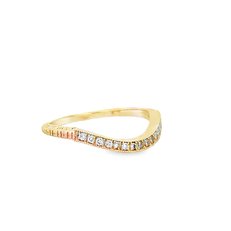 Curved Diamond Band in Yellow Gold