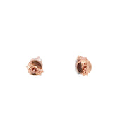 Garnet Stud Earrings in Rose Gold