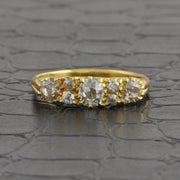 Antique Edwardian Old Mine Cut Diamond Band in 18k Yellow Gold