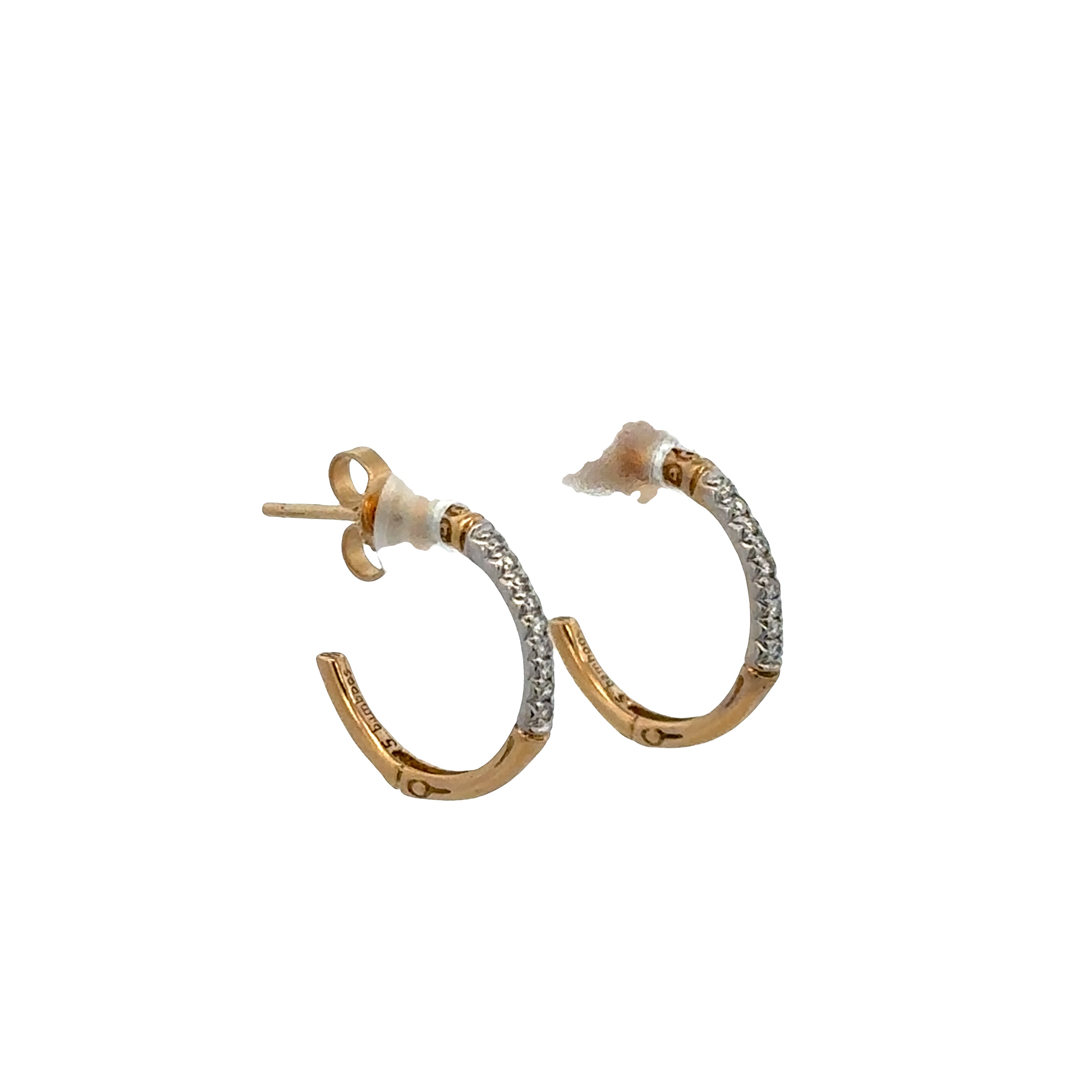Estate 18k Yellow Gold John Hardy Diamond Hoop Earrings