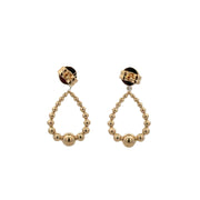 Beaded Tear Drop Shape Diamond Earrings in Yellow Gold