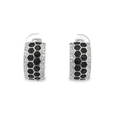 Sapphire and Diamond Huggie Earrings in White Gold